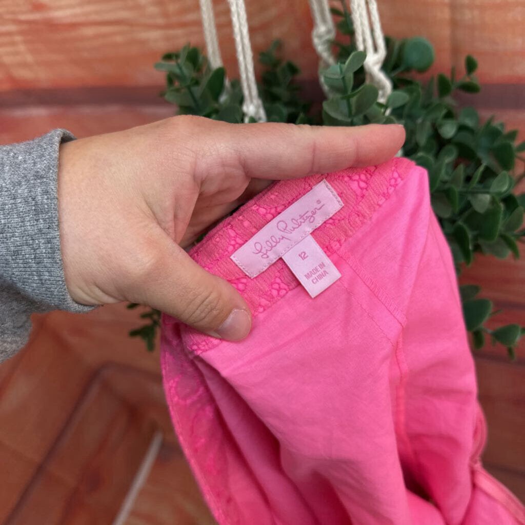 New Lilly Pulitzer Pink Floral Lace Skirt