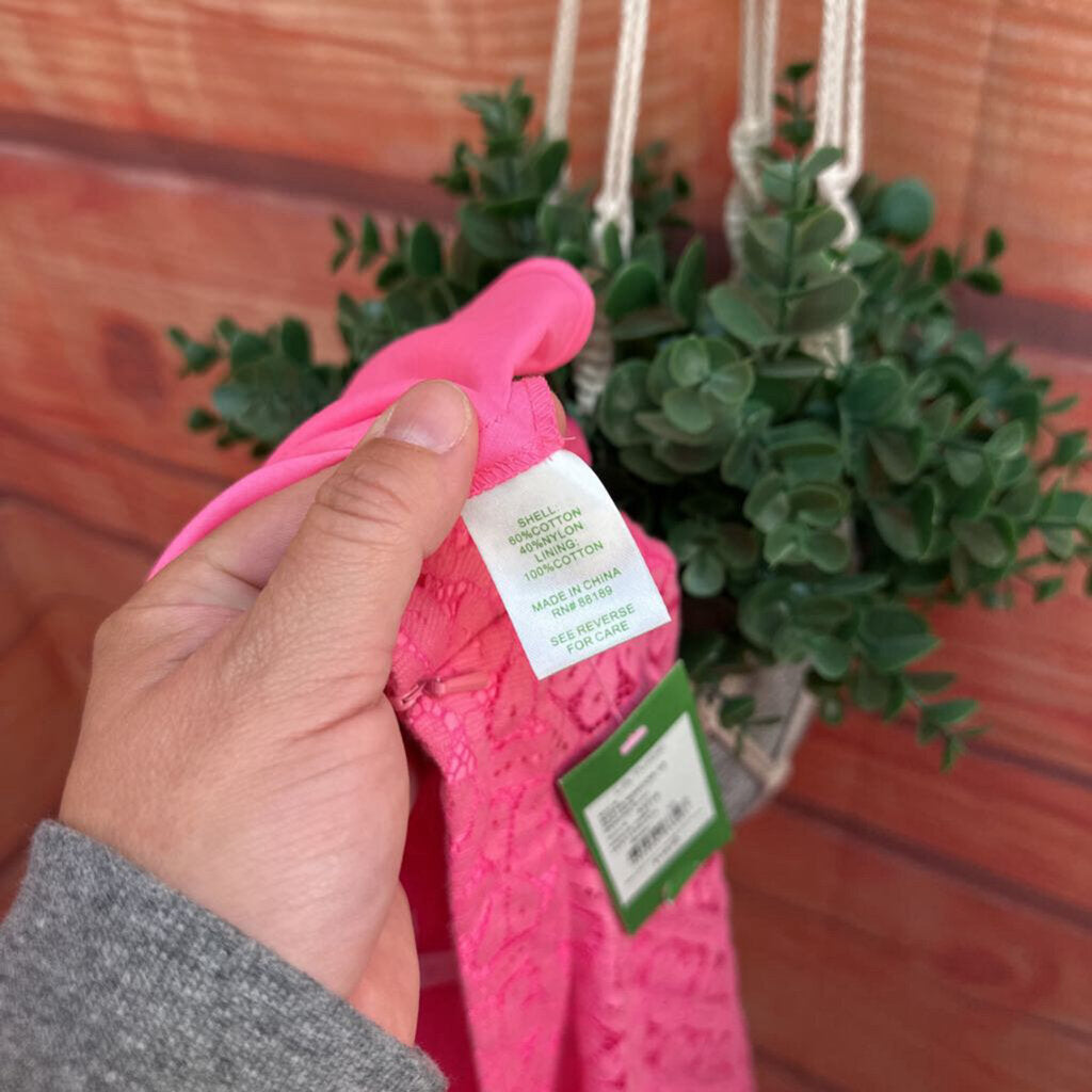 New Lilly Pulitzer Pink Floral Lace Skirt