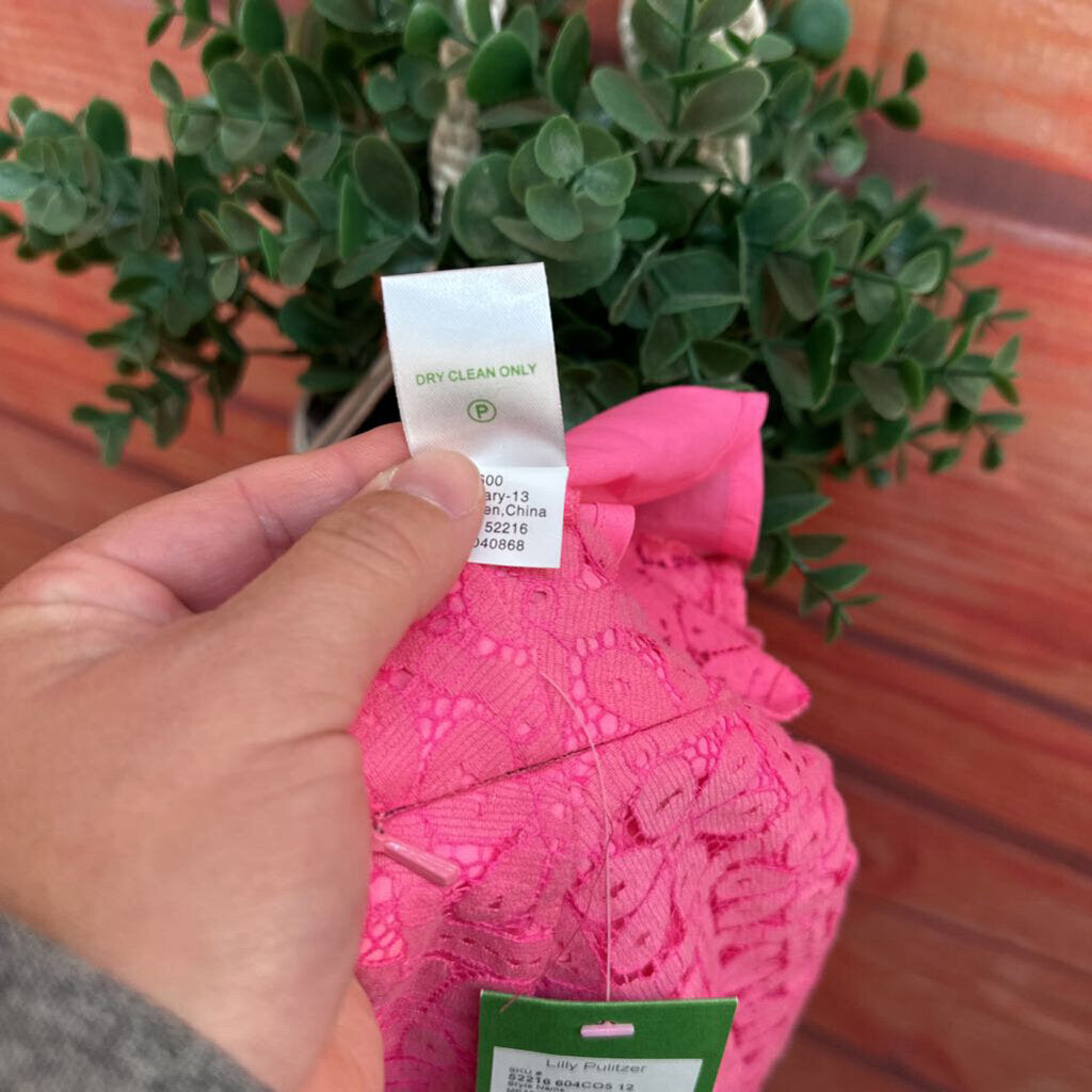 New Lilly Pulitzer Pink Floral Lace Skirt