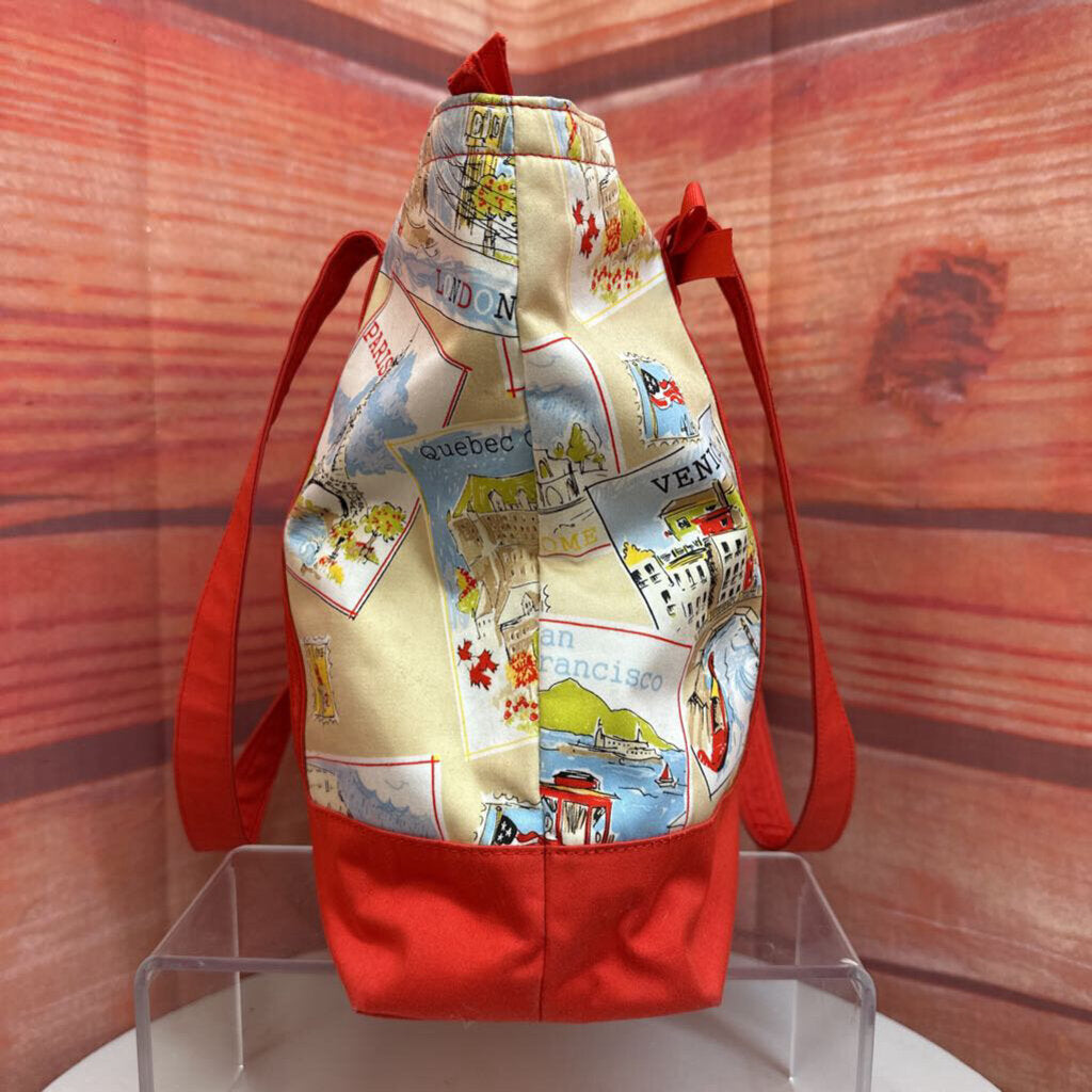 Talbots Map Print Tote Bag