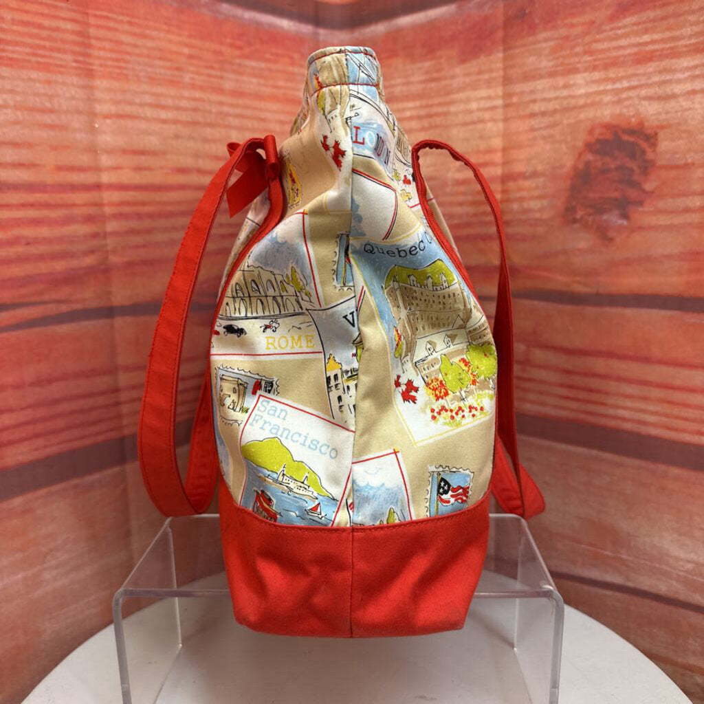 Talbots Map Print Tote Bag